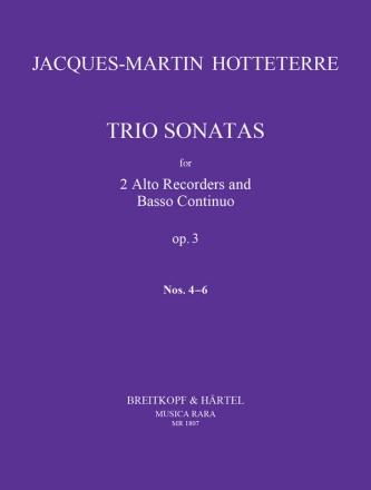 Triosonaten op.3 Band 2 (Nr.4-6) fr 2 Altblockflten und Bc