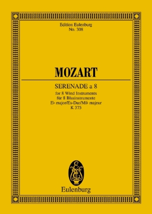 Serenade no. 11 e flat KV375 for 2 oboes, 2 clarinets, 2 horns and 2 bassons Miniature score