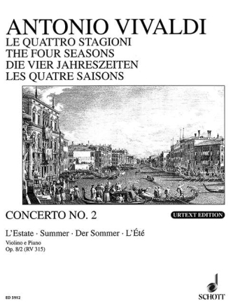Die vier Jahreszeiten op. 8/2 RV 315 / PV 336 fr Violine, Streicher und Basso continuo Klavierauszug mit Solostimme
