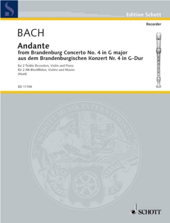 Andante from Brandenburg Concerto no.4 BWV1049 for 2 alto recorders, violin and piano