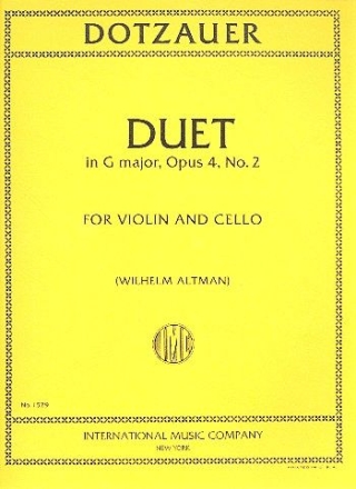 Duet G major op.4,2 for violin and cello ALTMANN, ED