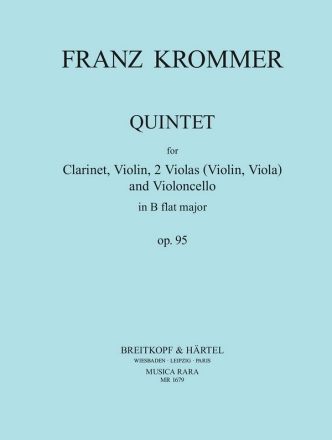 Quintett B-Dur op.95 für Klarinette und Streichquartett Stimmen