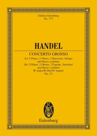 Concerto grosso b flat major, op.3,1 fr Orchester Miniature score