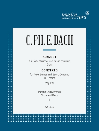 Concerto G major WQ169 for flute and Strings score and 6 parts
