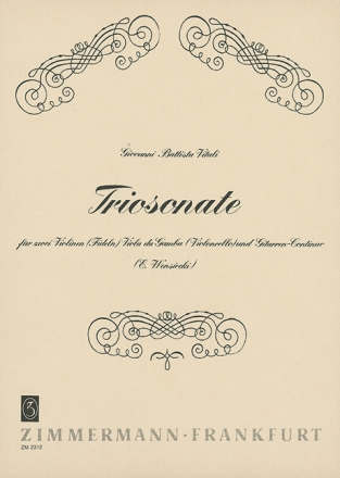 Triosonate fr 2 Violinen, Viola da gamba und gitarrencontinuo Partitur und 3 Stimmen