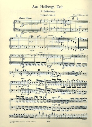 Aus Holbergs Zeit op.40 fr Streichorchester Violoncello