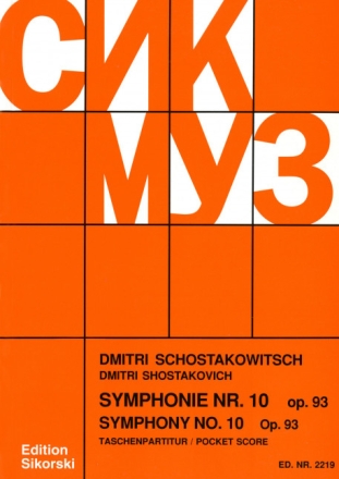 Sinfonie Nr.10 op.93 für Orchester Studienpartitur