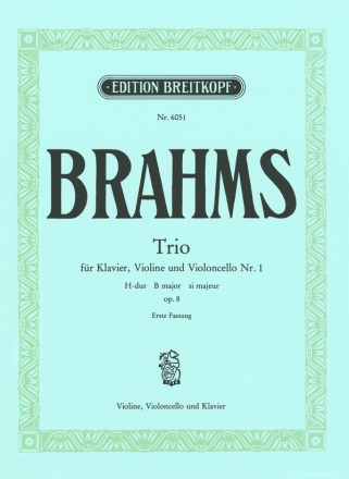 Klaviertrio H-Dur op.8 (1. Fassung) fr Klavier, Violine und Violoncello Stimmen
