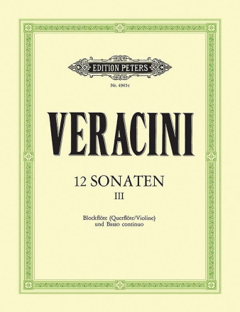 12 Sonaten Band 3 (Nr.7-9) fr Blockflte (Flte, Violine) und Bc