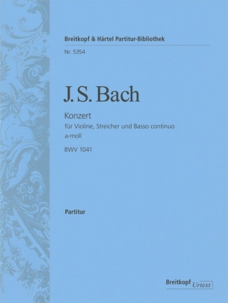 Konzert a-Moll BWV1041 fr Violine, Streicher und Bc Partitur