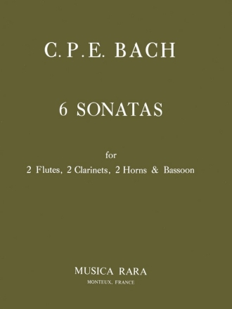 6 Sonaten WQ184 fr 2 Flten, 2 Klarinetten, 2 Hrner und Fagott Partitur und Stimmen