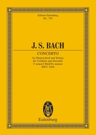 Konzert f-Moll BWV1056 fr Cembalo und Streicher Studienpartitur
