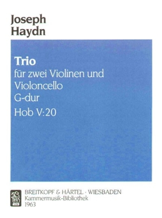 Trio G-Dur Hob.V:20 fr 2 Violinen und Violoncello Stimmen