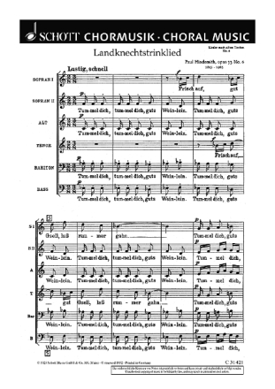 Lieder nach alten Texten op. 33 fr gemischten Chor (SSATBB) Chorpartitur