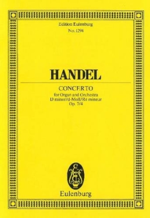 Konzert d-Moll op.7,4 fr Orgel und Orchester Studienpartitur
