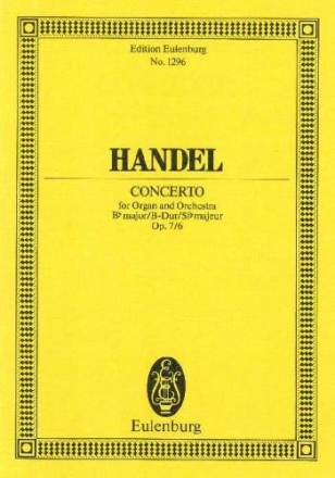 Concerto b flat major op.7/6 for organ and orchestra Miniature score