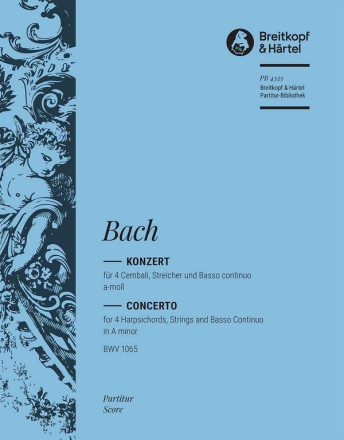 Konzert a-Moll BVW1065 fr 4 Cembali und Streichorchester Partitur