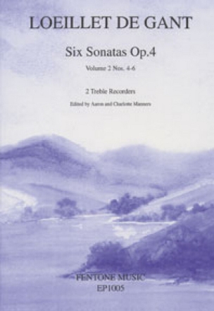 6 sonatas op.4 vol.2 (nos.4-6) for 2 treble recorders without bass score