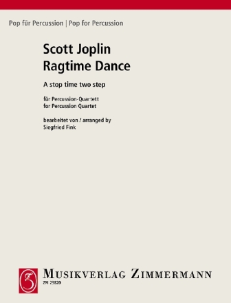 Ragtime dance - A stop time two step fr Percussionquartett Partitur und 4 Stimmen