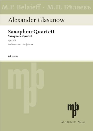 Quartett op.109 fr 4 Saxophone Studienpartitur