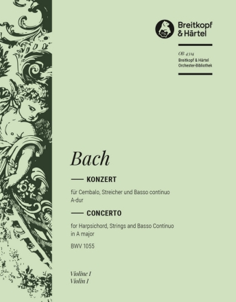 Konzert A-Dur BWV1055 fr Klavier und Orchester Violine 1