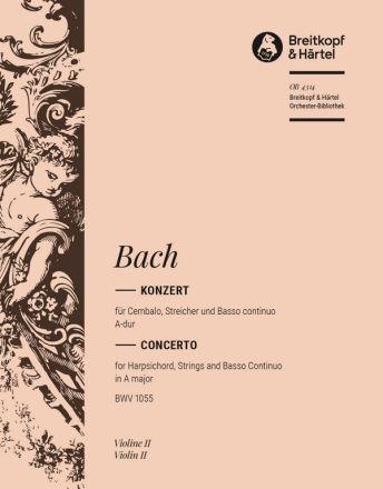 Konzert A-Dur BWV1055 fr Klavier und Orchester Violine 2