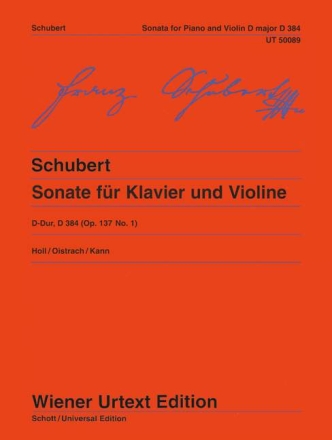 Sonate D-Dur op.137,1 D384 fr Violine und Klavier