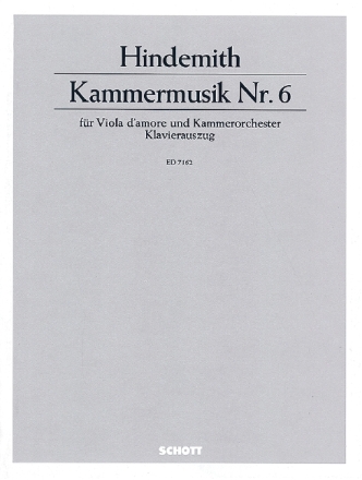 Kammermusik Nr. 6 op. 46/1 fr Viola d'amore und Kammerorchester Klavierauszug mit Solostimme