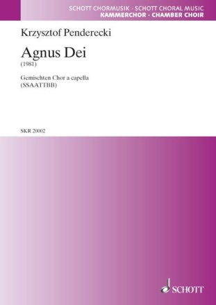 Agnus Dei fr gemischten Chor (SSAATTBB) a cappella Chorpartitur