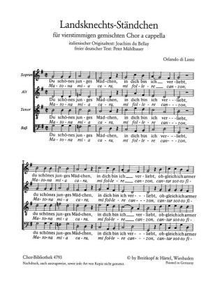 Landsknechtsstndchen fr gem Chor a cappella Chorpartitur