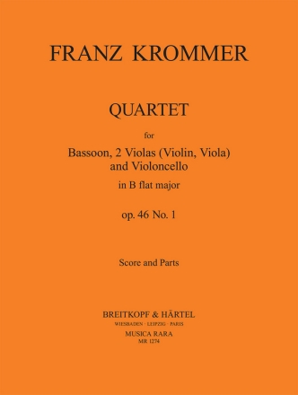 Quartet B flat major op.46,1 for bassoon, 2 violins and violoncello
