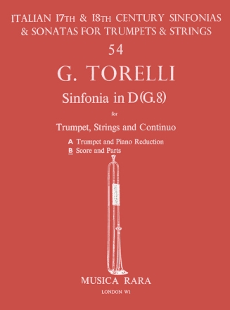 Sinfonia in D G8 for trumpet, strings and bc score and parts