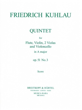 Quintett A-Dur op.51,3 fr Flte und Streichquartett Partitur