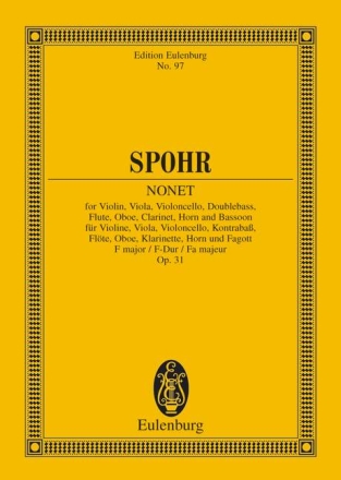 Nonett F-Dur op.31 fr Blserquintett, Streichtrio und Kontrabass Studienpartitur