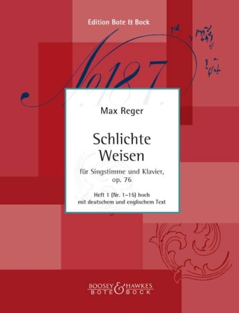 Schlichte Weisen op.76 Band 1 (Nr.1-15) fr hohe Singstimme und Klavier (dt/en)