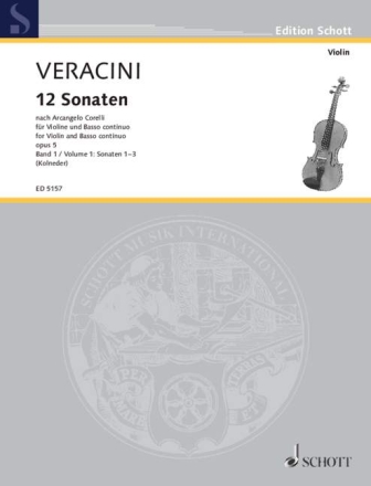 12 Sonaten nach Corellis op. 5 Band 1 fr Violine und Basso continuo (Klavier, Cembalo), Violoncello ad libi