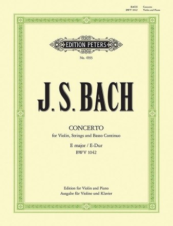 Konzert E-Dur BWV1042 und Streicher und Klavier Klavierauszug