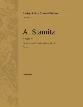 Konzert N.4 in D-Dur fr Viola und Streichorchester Violoncello / Kontrabass