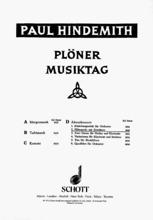 Plner Musiktag fr Flte und Streichorchester Partitur