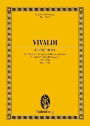 Konzert C-Dur op.44,11 fr Flautino und Streicher Studienpartitur