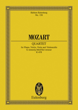 Quartett g-Moll KV478 fr Klavier, Violine, Viola und Violoncello Studienpartitur