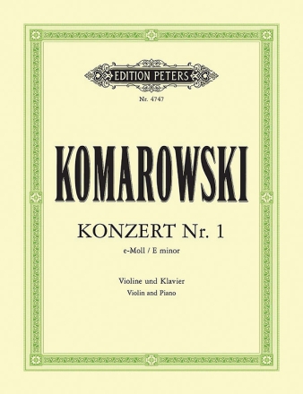 Konzert e-Moll Nr.1 fr Violine und Orchester fr Violine und Klavier