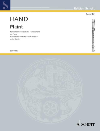Plaint for tenor recorder and harpsichord (piano)