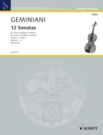 12 Sonaten Band 1 (Nr.1-3) fr Violine und Klavier
