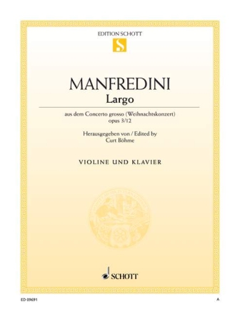 Concerto Grosso op.3,12 largo fr Violine und Klavier