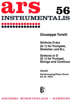 Sinfonia D-Dur fr Trompete, Streicher und Bc fr Trompete und Klavier