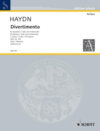 Divertimento C-Dur Nr.109 Hob.XI:109 fr Baryton (Viola da gamba, Violine), Viola und Violoncello Stimmen