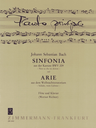 Sinfonia aus der Kantate BWV209 / Arie 'Schlafe mein Liebster' fr Flte und Klavier