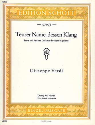 Teurer Name, dessen Klang fr Koloratursopran und Klavier