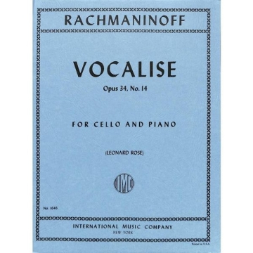 Vocalise op.34,14 for cello and piano